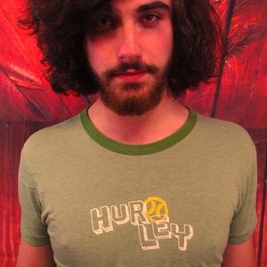 HURLEY Green Size L Cotton Blend T-Shirt